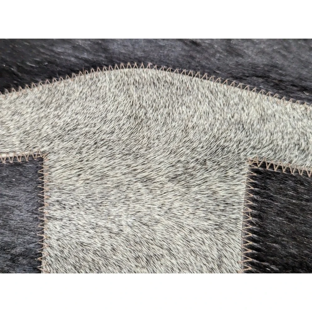 Western Cowhide Placemat Longhorn Inlay Whipstitch Dark Brown 16.5x11.5